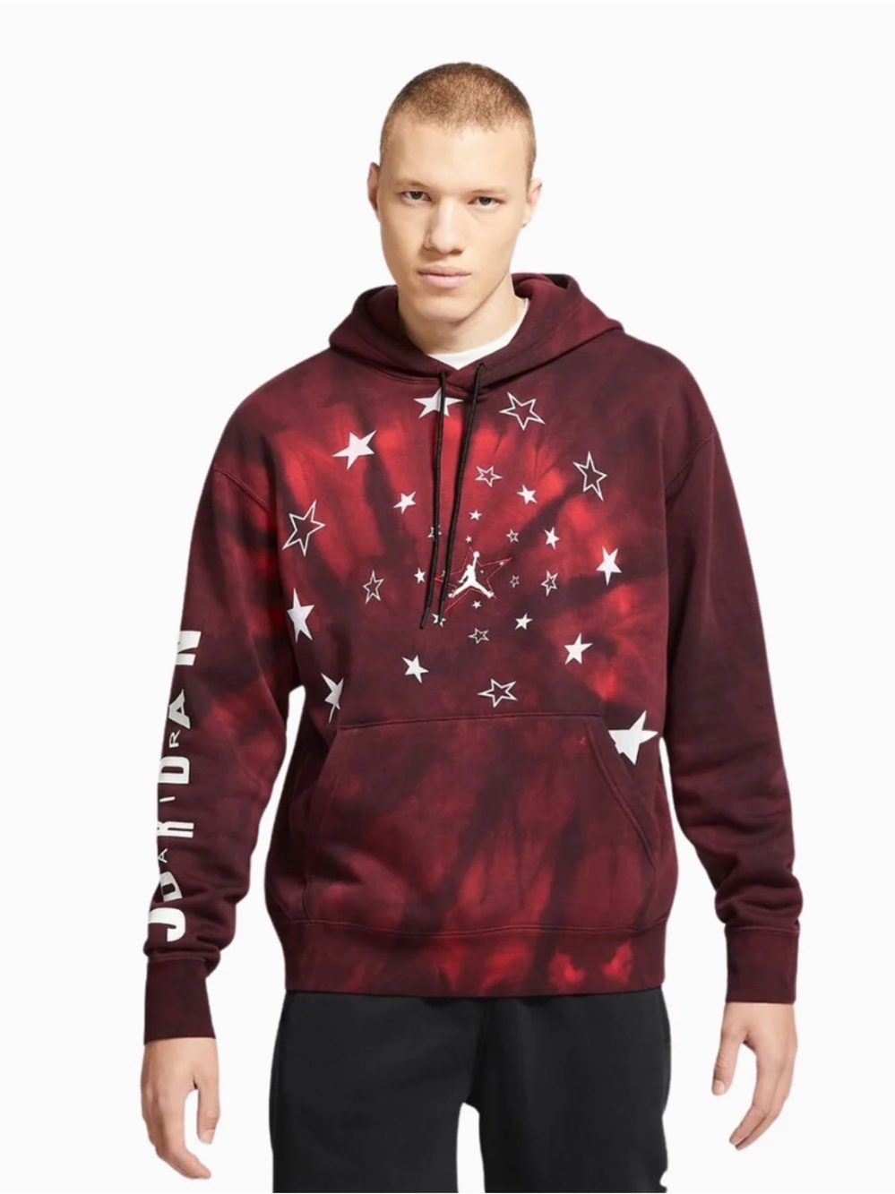 Jordan Maroon Tie-Dye Star Hoodie